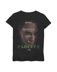 Футболка с плакатом и рисунком «Марвел Локи» для девочек 7–16 лет «Что делает Локи Локи» Marvel