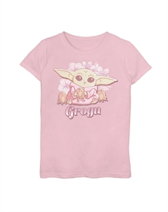 Футболка с цветочным портретом и портретом для девочек 7–16 лет «Звездные войны: мандалорец Грогу» Star wars