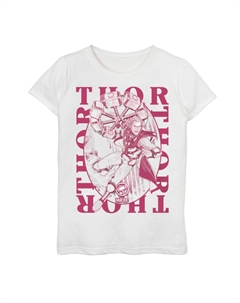 Футболка с графическим рисунком «Что если Тор» для девочек 7–16 лет, белый Marvel