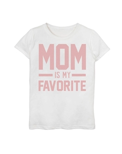 Девочки 7–16 лет — моя любимая футболка с ярким розовым рисунком «Мама», белый Unbranded