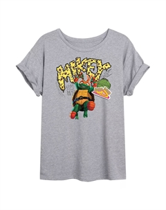 Футболка с струящимся рисунком Майки для юниоров TMNT Teenage Mutant Ninja Turtles Mutant Mayhem Mikey, серый Licensed character