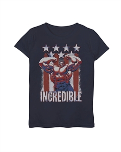 Футболка с рисунком Hulk Incredible Stars and Stripes для девочек 7–16 лет Marvel