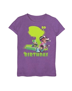 Зеленая футболка с изображением брызг и портрета Nintendo Splatoon Inkling для девочек 7–16 лет на 3-й день рождения Licensed character