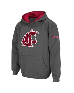 Темно-угольный пуловер с капюшоном и большим логотипом Youth Stadium Athletic Washington State Cougars Unbranded