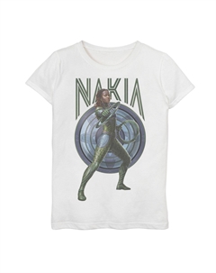 Футболка с изображением синего щита Marvel Wakanda Forever Nakia для девочек 7–16 лет, белый Licensed character