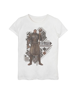 Футболка с геометрическим рисунком и графическим рисунком для девочек 7–16 лет Marvel Wakanda Forever Lord Mbaku, белый Licensed character