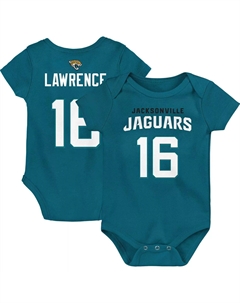 Младенческое боди Trevor Lawrence Teal Jacksonville Jaguars Mainliner с именем и номером игрока Outerstuff