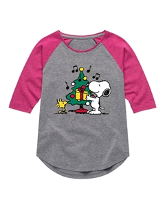 Топ реглан с рисунком «Рождественская елка» для девочек 7–16 лет Licensed character