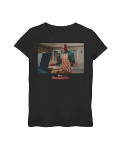 Футболка с рисунком WandaVision для девочек 7–16 лет с изображением фотографий и рисунком Marvel