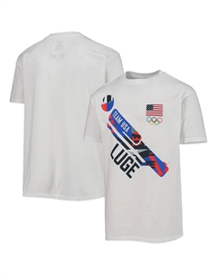 Футболка с разбросанными образцами молодежной белой сборной США по санному спорту Outerstuff