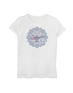 Топ с геометрическим рисунком и неоновой лампой для девочек 6–16 лет Disney's Aladdin, белый Licensed character