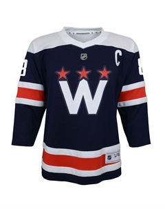 Молодежная футболка Александра Овечкина Navy Washington Capitals 2020/21 Альтернативная реплика игрока Outerstuff