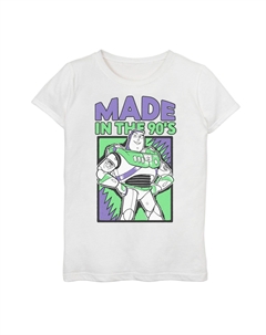 Футболка с рисунком «Сделано в 90-х» для девочек 7–16 лет Disney/Pixar «История игрушек 4» Buzz, белый Licensed character