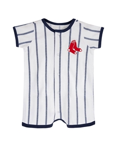Белый комбинезон для младенцев Boston Red Sox в тонкую полоску Power Hitter Outerstuff