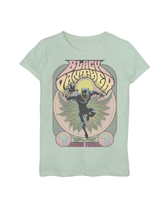Винтажная футболка с графическим рисунком в стиле плаката 70-х годов для девочек 7–16 лет Black Panther Marvel