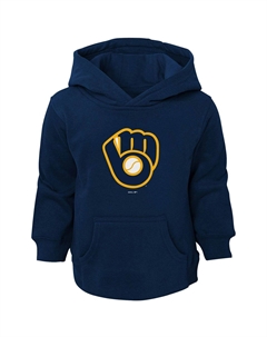 Темно-синий пуловер с капюшоном и логотипом Team Milwaukee Brewers для малышей Outerstuff