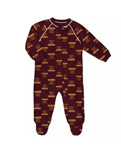 Бордовая пижама для младенцев Washington Commanders с молнией во всю длину реглан Outerstuff