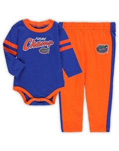 Комплект боди с длинными рукавами и спортивных штанов Infant Royal/Orange Florida Gators Little Kicker Outerstuff