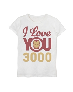 Футболка с логотипом и шлемом «Я люблю тебя 3000» для девочек 7–16 лет, «Финал Мстителей Marvel», «Железный человек», белый Licensed character
