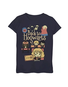 Футболка с рисунком «Гарри Поттер и обратно в Хогвартс» для девочек 7–16 лет в стиле «Чиби» Harry potter