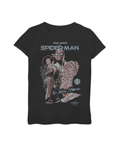 Футболка с плакатом и графическим изображением Spider-Man No Way Home для девочек 7–16 лет без маски Marvel
