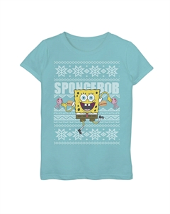 Уродливый рождественский топ с изображением Губки Боба Квадратных Штанов Nickelodeon для девочек 6–16 лет Licensed character