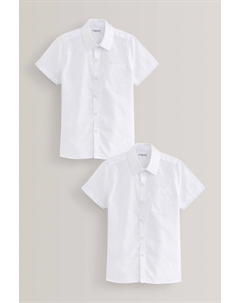Комплект из 2 школьных рубашек с короткими рукавами, белый Next