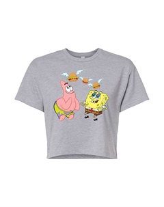 Детская футболка Nickelodeon SpongeBob SquarePants с рисунком летающего гамбургера, серый Licensed character