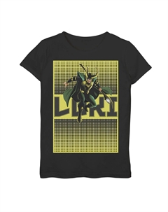 Футболка с плакатом в стиле поп-арт для девочек 7–16 лет Loki Halftone Marvel