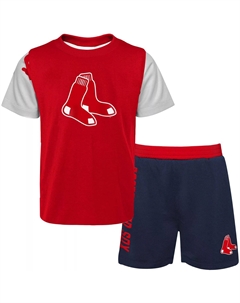 Красный/темно-синий комплект футболки и шорт Boston Red Sox Pinch Hitter для новорожденных и младенцев Outerstuff