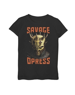 Футболка с изображением большого лица для девочек 7–16 лет «Звездные войны: Войны клонов» Savage Opress Star wars