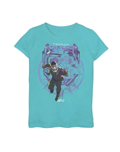 Футболка с рисунком « What If T'Challa Star Lord Circle» для девочек 7–16 лет Marvel