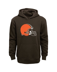 Молодежный коричневый пуловер с логотипом команды Cleveland Browns Outerstuff