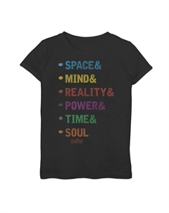 Футболка с радужным текстом и графическим рисунком Infinity War Stones для девочек 7–16 лет Marvel