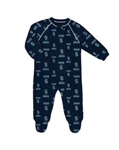 Комбинезон с молнией во всю длину и регланами Deep Sea Seattle Kraken Team, темно-синий Outerstuff