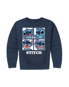 Флисовый пуловер 's Lilo & Stitch для мальчиков размером 8–20 блоков с графическим рисунком, синий Disney