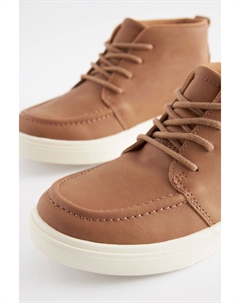 Ботинки детские на шнуровке средней высоты, коричневый Next