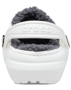 Сабо Kids Classic Lined Clog (Little Kid/Big Kid), белый/серый Crocs