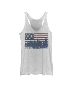 Юниорская майка с флагом Америки и лесным силуэтом Unbranded