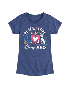 Футболка с рисунком Disney's для девочек 7–16 лет Peace Love Disney Dogs, синий Licensed character