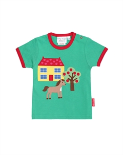 Футболка mit Bauernhof Applikation, зеленый Toby tiger