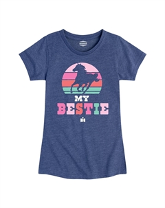 Футболка Case IH Horse My Bestie для девочек 7–16 лет с рисунком, синий Licensed character