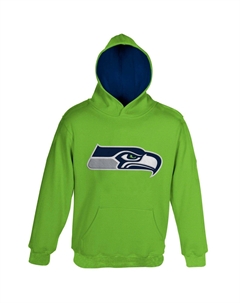 Неоново-зеленый пуловер с капюшоном с логотипом Seattle Seahawks Fan Gear Primary для малышей Outerstuff