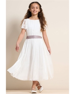 Белое платье макси Aria с кружевными рукавами, белый Angel & rocket