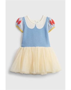 Короткое комбинированное платье, синий Gap