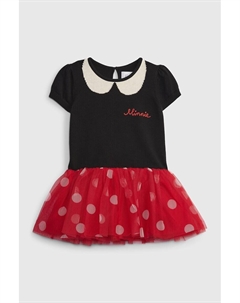 Короткое комбинированное платье, красный Gap