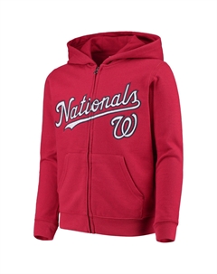 Толстовка с молнией во всю длину и цветной надписью молодежной команды Washington Nationals Team Outerstuff