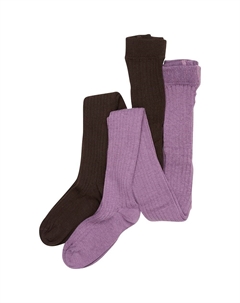 Тайтсы Stocking Solid Rib 2 Pack, фиолетовый Minymo®