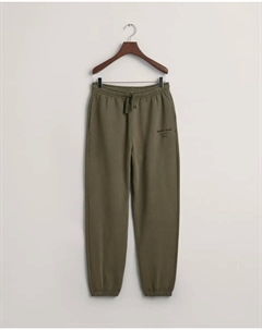 Спортивные брюки с регулировкой на шнурке и мелким принтом, зеленый Gant