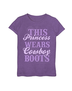 Девочки 7–16 лет: «Эта принцесса носит ковбойские сапоги» Фиолетовая футболка с рисунком, цвет Purple Heather Licensed character